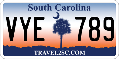 SC license plate VYE789