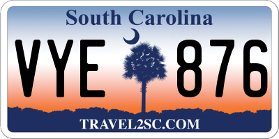 SC license plate VYE876