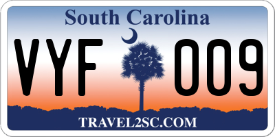 SC license plate VYF009