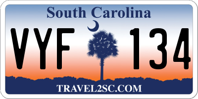 SC license plate VYF134