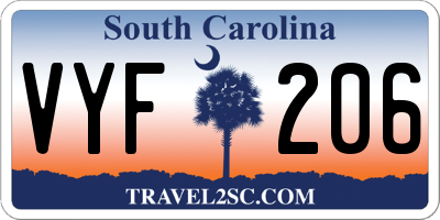 SC license plate VYF206