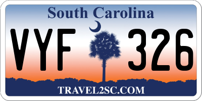 SC license plate VYF326