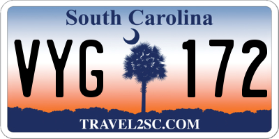 SC license plate VYG172