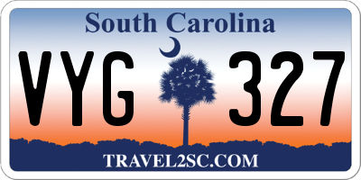 SC license plate VYG327