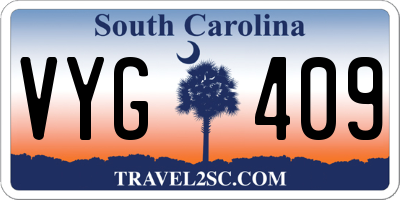 SC license plate VYG409