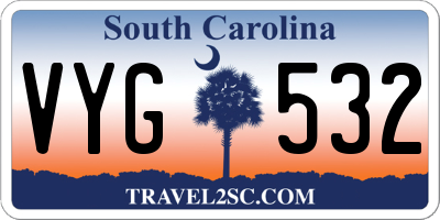 SC license plate VYG532