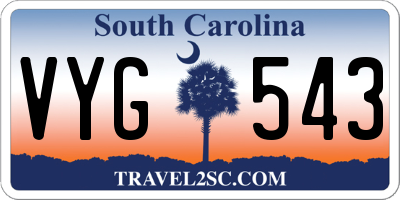 SC license plate VYG543