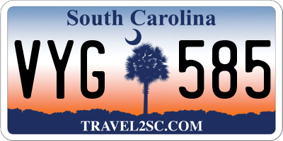 SC license plate VYG585