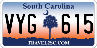 SC license plate VYG615