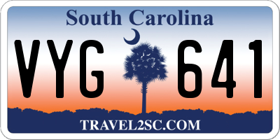 SC license plate VYG641