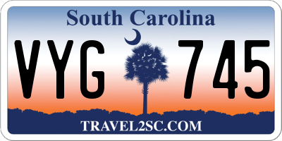 SC license plate VYG745