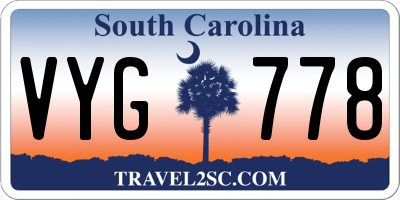 SC license plate VYG778
