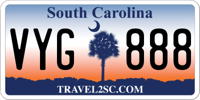 SC license plate VYG888