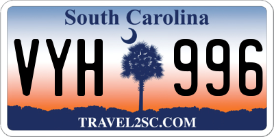 SC license plate VYH996