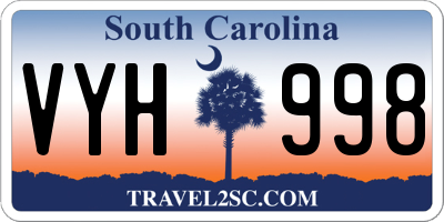 SC license plate VYH998