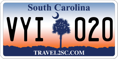 SC license plate VYI020