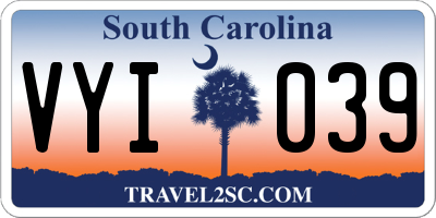 SC license plate VYI039