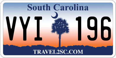 SC license plate VYI196