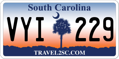 SC license plate VYI229