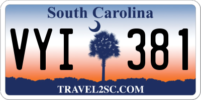 SC license plate VYI381