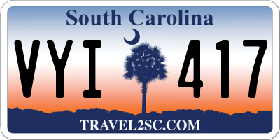 SC license plate VYI417
