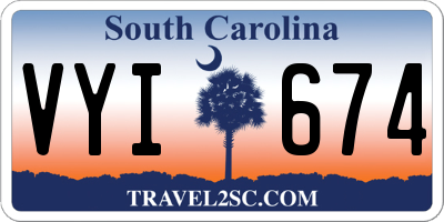 SC license plate VYI674