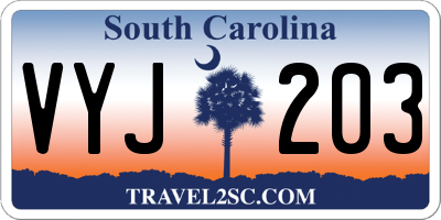 SC license plate VYJ203