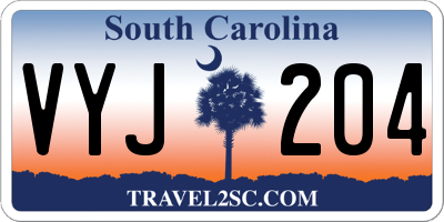SC license plate VYJ204