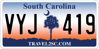 SC license plate VYJ419