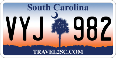 SC license plate VYJ982