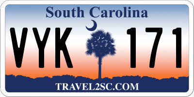 SC license plate VYK171