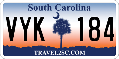 SC license plate VYK184