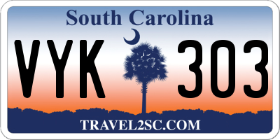 SC license plate VYK303
