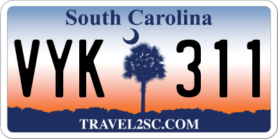 SC license plate VYK311