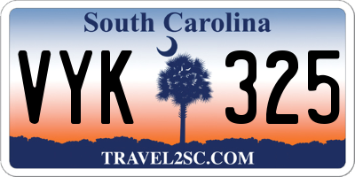 SC license plate VYK325