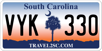 SC license plate VYK330