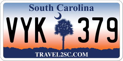 SC license plate VYK379