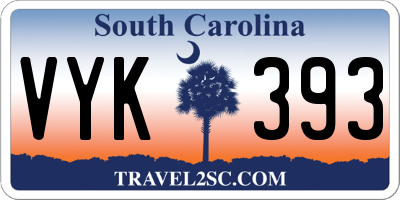 SC license plate VYK393