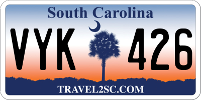SC license plate VYK426