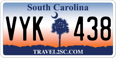 SC license plate VYK438