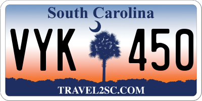 SC license plate VYK450