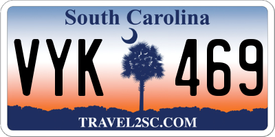 SC license plate VYK469