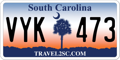 SC license plate VYK473