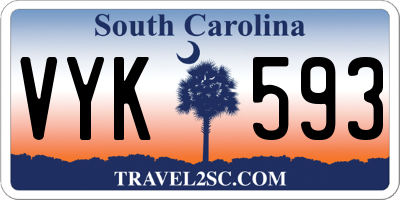SC license plate VYK593