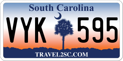 SC license plate VYK595