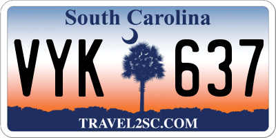 SC license plate VYK637