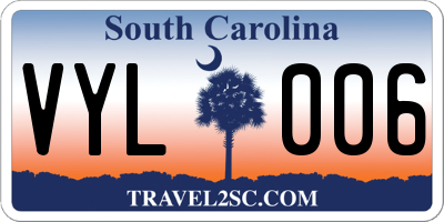 SC license plate VYL006