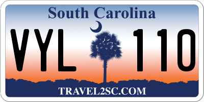 SC license plate VYL110