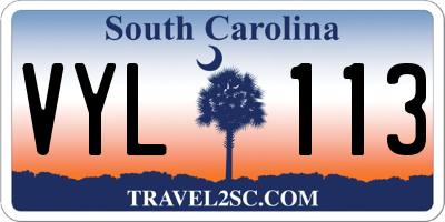 SC license plate VYL113