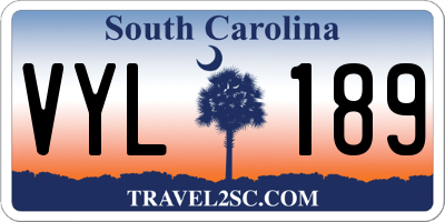 SC license plate VYL189